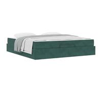 Struttura letto con materasso 2 pcs Verde Velluto Queen Size Bed Frame with Storage, Upholstered Velvet with High Density Foam Mattress, Easy Assembly, Modern Platform Bed with Bedroom, 180x200 cm
