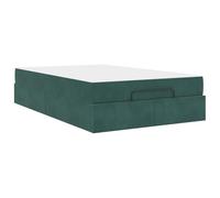 Struttura letto con materasso 2 pcs Verde Velluto Upholstered Bed Frame with Velvet Storage Drawers High Density Foam Mattress Included Queen Size 140x190 cm Easy Assembly Modern Guest Room Furniture