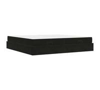 Struttura Letto Con Materasso 2 Pezzi Nero Velluto King Size Bed Frame with Storage Drawers and High Density Foam Mattress, Queen Size Adjustable Platform Bed with Slatted Bedroom, Easy Assembly