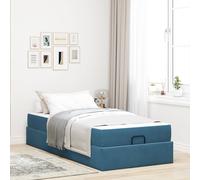 Struttura letto con materasso 2 pz Blu Velluto