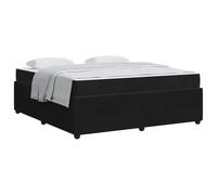 Struttura letto con materasso a molle insacchettate Nero 180 x 200 cm Tessuto matrimoniale con struttura in legno ingegnerizzato e rete a doghe, supporto 280 kg, facile montaggio per camera da letto