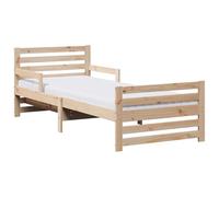 Struttura letto con materasso allungabile Marrone 80 x 200 cm Toddler Bed Frame with Mattress Solid Pine Wood Adjustable Length 130/165/200 cm for Kids Bedroom Guest Room, Easy Assembly, Brown