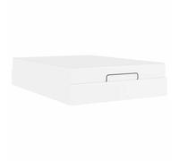 Struttura letto con materasso Altro 2 pcs Bianco PVC Modern Bed Frame with High Density Foam Mattress Set, 160x200cm Rectangular Minimalist Design, Fixed Slatted Base for Stable for Small Bedroom