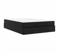 Struttura letto con materasso Altro 2 pcs Nero PVC Modern Bed Frame with High Density Foam Mattress Double Size 140x200 cm, Under Bed Storage, Solid Wood Slat Support, Easy Assembly, Black