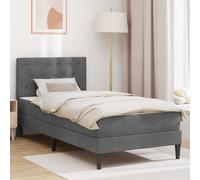 Struttura letto con materasso Grigio scuro 100 x 200 cm Velluto