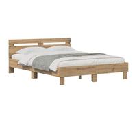 Struttura Letto con Pannello Posteriore Rialzato, Base con Piattaforma in Derivati del Legno con Doghe in Compensato per Camera da Letto, Camera degli (120 x 200 cm)
