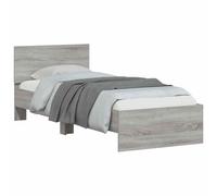 Struttura letto con testata Sonoma grigia 80 x 200 cm Single Bed Frame with Headboard for Small Bedrooms Engineered Wood Construction Easy Assembly Modern Minimalist Design 203 85 x 70 cm