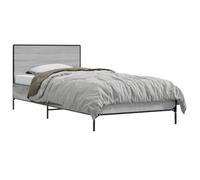 Struttura letto con testata Sonoma grigio 80 x 200 cm Bed Frame with Headboard Engineered Wood for Modern Bedroom, Grey Sonoma 203x83x80 cm, Durable Slatted Base, Easy Assembly, 140 kg Max Weight