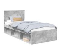Struttura letto con testiera Grigio Concretè 100 x 200 cm, Upholstered Bed Frame with Headboard, Modern Platform Bed for Bedroom Guest Room, No Box Spring Needed Easy Elegant Contemporary Design