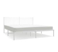Struttura letto con testiera in metallo - Bianco 183 x 213 cm - Design moderno per camera da letto - Stabile e durevole - Facile da montare