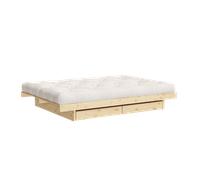 Struttura Letto Karup Kanso con Cassetto 160x200 Grezzo