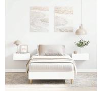 Struttura letto Larryhot senza materasso bianco 90x200 cm in legno ingegnerizzato, resistente e durevole, facile da montare, stile decorativo Profitez d'une meilleures nuit de sommeil reposante grâce