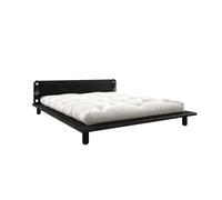 Struttura Letto P on 2 Lampade, 140x200, 102 Cm, Nera.
