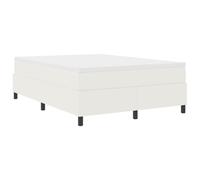 Struttura Letto Piattaforma Moderna Panna con Braccioli Regolabili 140 x 200 cm Design a Doghe Elegante Resistente per Uso Interno per 1 o 2 Persone
