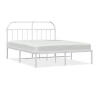 struttura metallica bianca con rete a doghe design essenziale 150x200 cm