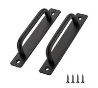 Struttura moderna per cancello da fienile, capannone, armadio, mobile, struttura moderna con foro centrale da 128 mm più lunghezza 148 mm, 2 pezzi, in lega di alluminio nera, tiranti per porte