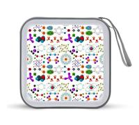 Struttura molecolare evoluzione medica divertente CD Case Holder Organizer 40 Capacità DVD Collection Storage Bag Portafoglio per Auto Casa Viaggio