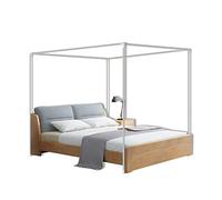 Struttura per Letto a baldacchino in Acciaio Inossidabile con Quattro montanti angolari - Semplici Accessori per Tende per la Decorazione della Camera da Letto - Montaggio Completo Incluso