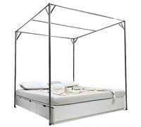 Struttura per letto a baldacchino, in metallo pesante, design a quattro pilastri, dimensioni standard, struttura robusta per un'elegante decorazione della camera da letto