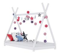 Struttura per letto per bambini Larryhot in legno massello di pino bianco 70x140 cm, un regalo ideale per i bambini Crea il rifugio perfetto nella cameretta dei tuoi bambini con la nostra fantastica s