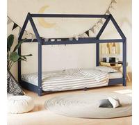 Struttura per letto per bambini Larryhot in legno massello di pino grigio 80x160 cm, un regalo ideale per i bambini Crea un rifugio perfetto nella cameretta dei tuoi bambini con la nostra fantastica s