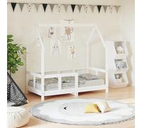 Struttura per letto per bambini Larryhot White 70x140 cm in legno massello di pino, un regalo ideale per i bambini Crea il rifugio perfetto nella cameretta dei tuoi bambini con questa fantastica strut