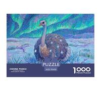 Struzzo che corre nella savana Adulto Jigsaw Puzzle Animale 1000 Pezzi Decorazione Interna Unica Gioco Education Regalo Per Amore E Amico Per Gioco Familiare Stress Relief Toy 70x50cm/1000pcs