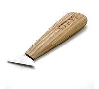 STRYI - Coltello da intaglio professionale, 40 mm, forgiato a mano, in acciaio al carbonio, per triangoli, linee e rilievi, manico in legno di quercia