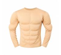 STSFXIF Camicia Costume Muscolosa Simile Pelle Camicia da Scena con Addominali Definiti Aderente Indumento Scenico per Halloween, Spettacoli Teatrali