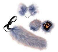 STSFXIF Costume Completo con Orecchie Morbide Coda Soffice E Guanti con Applicazioni Set Cosplay per Animazione in E Rappresentazione Scenica Collettiva