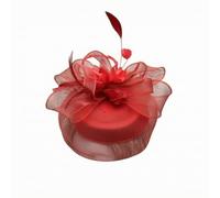 STSFXIF Fermaglio per Capelli Elegante con Base Rotonda Leggera Stratificata per Abbigliamento da Sposa Cerimonie Religiose Eventi di Classe, Rosso