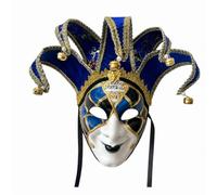 STSFXIF Maschera da Giullare Veneziana Elegante Maschera di Giullare con Copricapo Ornato per Mascherata, lloween, Cosplay,