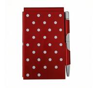 STSFXIF Quaderno con Penna in Lega di Alluminio con Copertina con Punti Bianchi E 70 per 105 Mm per Ufficio E Scuola con, Rosso