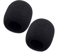 STSTR 2 coperture per microfono in schiuma, colore nero, protezione antivento per microfono, elastica, spessa, di ricambio, per microfono palmare, microfono da palcoscenico