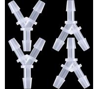STSTR 4 connettori a Y da 0,3 cm, in plastica, raccordi per tubi a 3 vie, raccordo per giunti spinato uguali per tubi, tubi ad aria, acqua, ossigeno, gas, colore bianco