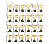 Sttejlbho 48 Pezzi Trofeo e Medaglie Set 24 Pezzi Coppa Trofeo in Plastica e 24 Pezzi Medaglie per Premi Sportivi per Bambini, Durevoli Nell'Uso