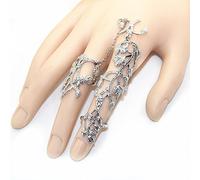 Sttiafay Gothic Knuckle Ring Kette - Punk Hollow intagliato a dita intere, set di gioielli per donne e ragazze, Lega ecologica di alta qualità, senza nichel e senza piombo