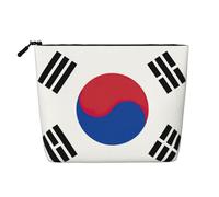 sttung Bandiera della Repubblica di Corea Stampa Singolo Strato Imitazione Lino Sacchetto di Trucco Delle Donne Cerniera Viaggio Toiletry Pouch, Nero , Taglia unica
