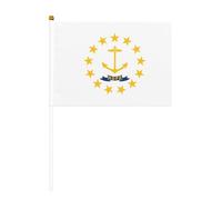 sttung Bandiera dello Stato del Rhode Island, 10 pezzi, bandierine palmari che sventolano, bandiere per strada, feste, eventi sportivi, pub, decorazioni per auto