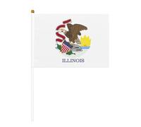 sttung Bandiera dello stato dell'Illinois, 10 pezzi, bandierine palmari che sventolano, bandiere per strada, feste, eventi sportivi, pub, decorazioni per auto