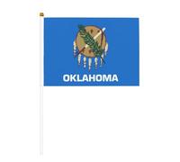 sttung Bandiera dello stato dell'Oklahoma, 10 pezzi, bandierine palmari che sventolano bandiera per feste in strada, eventi sportivi, pub, decorazioni per auto