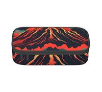 sttung Borsa cosmetica per matite per sopracciglia con stampa vulcano con scomparti multipli per il viaggio, Nero , Taglia unica
