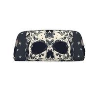 sttung Borsa da viaggio portatile multifunzionale con stampa floreale e teschio per il trucco, Argento, Taglia unica