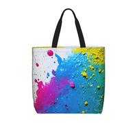 sttung Borsa larga da spiaggia da donna con stampa di schizzi di vernice, borsa riutilizzabile per shopping, viaggi, palestra, uscite casual