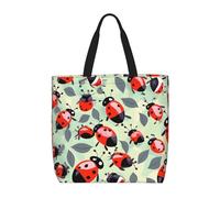 sttung Borsa larga da spiaggia da donna con stampa grafica di coccinelle, riutilizzabile, per shopping, viaggi, palestra, uscite casual