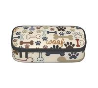 sttung Borsa per cosmetici con impronte di ossa di cane e zampa per sopracciglia, con scomparti multipli per viaggi, Nero , Taglia unica
