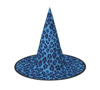 sttung Cappello da strega di Halloween, con pelle di leopardo, pieghevole, per feste, carnevale, feste in maschera