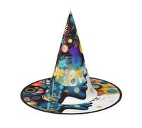 sttung Cappello da strega per Halloween, con stampa di intelligenza artificiale, in tessuto Oxford, pieghevole, per feste, carnevale, feste in maschera