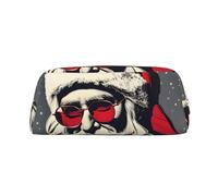 sttung Carino Babbo Natale Stampa Elegante Trucco Sacchetto di Immagazzinaggio Multifunzionale Portatile di Viaggio Sacchetto, Oro, Taglia unica