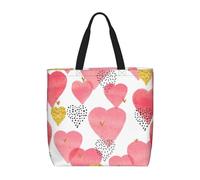 sttung Grande borsa da spiaggia da donna con stampa a cuore rosso oro - borsa riutilizzabile per shopping, viaggi, palestra, uscite casual